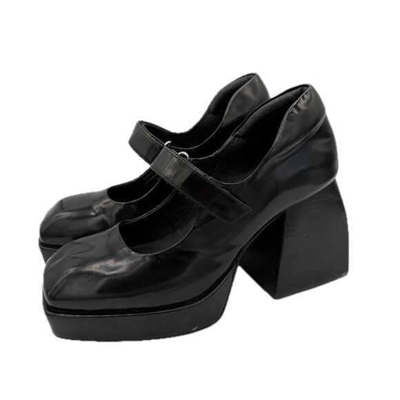 Jeffrey Campbell Reine Mary Jane Heels 8 Black Goth Halloween Emo Whimsygoth - Picture 2 of 9